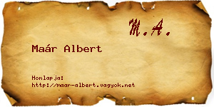 Maár Albert névjegykártya