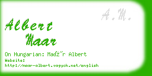 albert maar business card